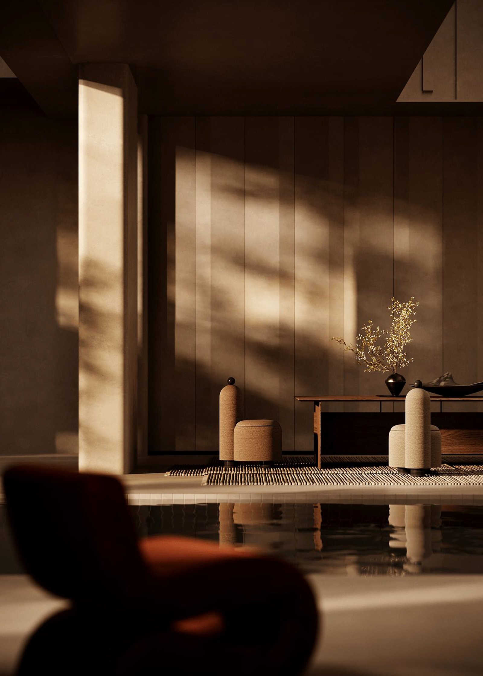 Warm architectural interior with refined proportions